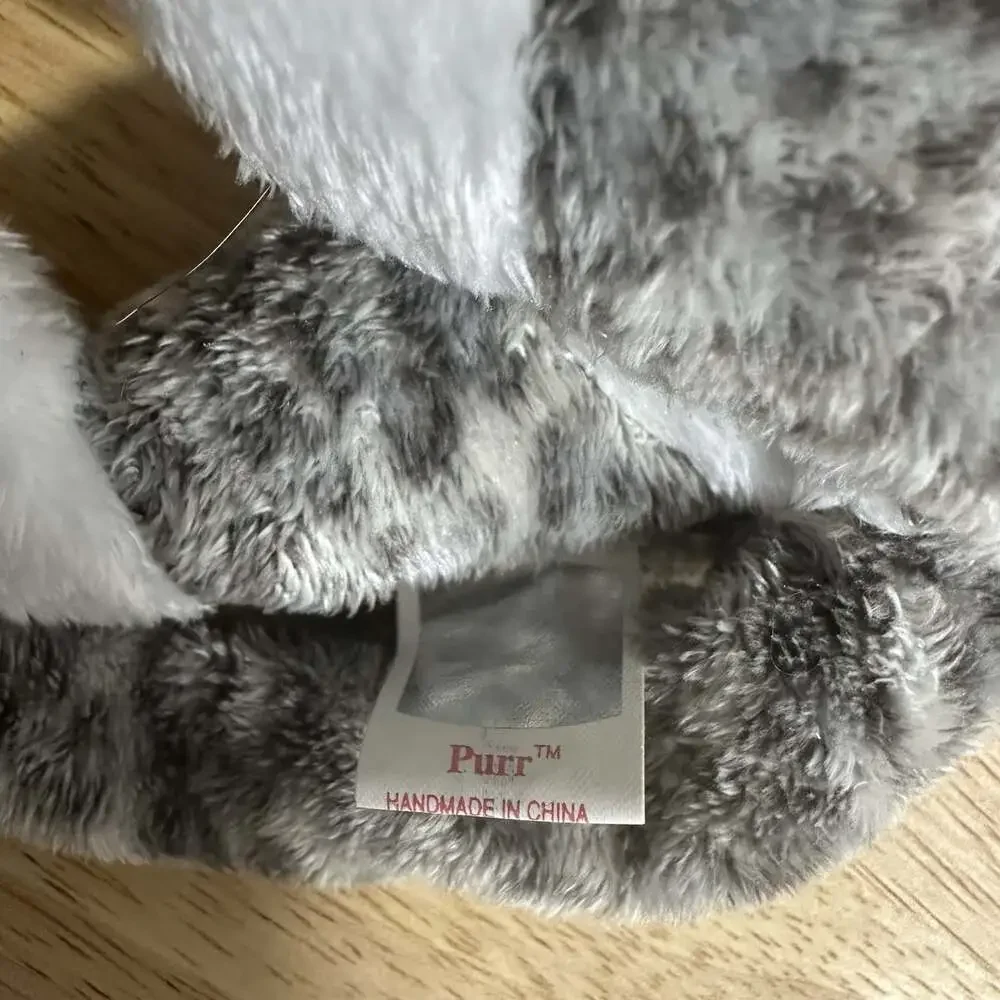 Ty Beanie Baby Purr Cat Gray/White Plush Beanbag Stuffed Animal Vintage 2000 - Picture 3 of 5